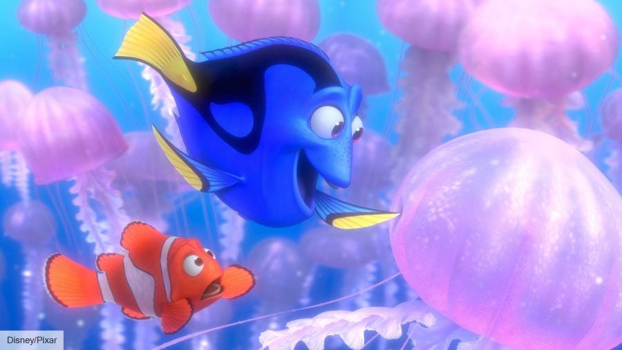 The best Pixar movies: Marlin and Dory play with jellyfish in Finding Nemo