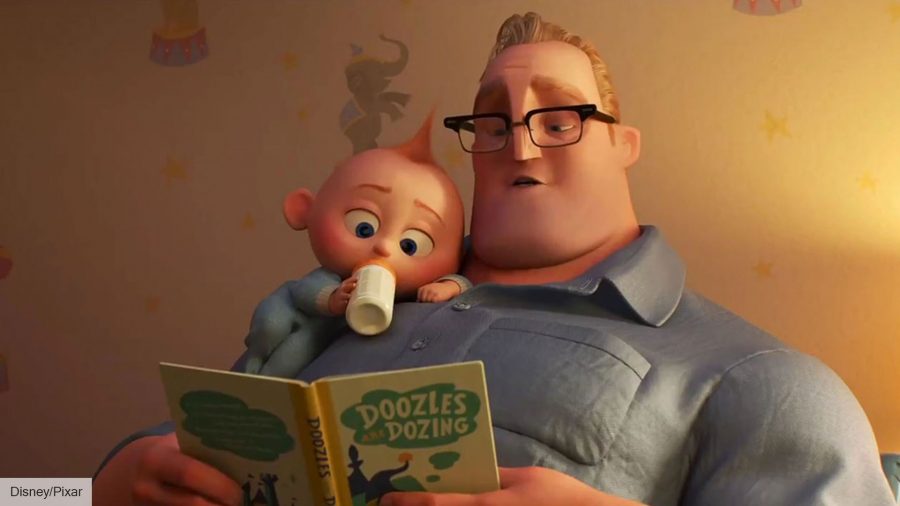 The best Pixar movies: Bob reads to Jack-Jack in The Incredibles 2