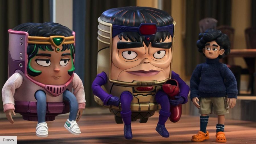 MODOK with his daughter Melissa on his right side, and his son Lou to the other