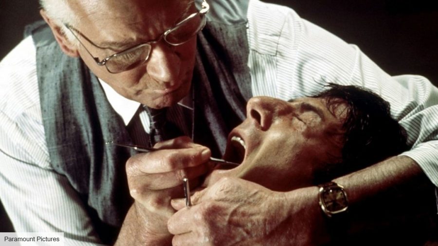 Best Thriller Movies: Laurence Olivier as Dr Christian Szell and Dustin Hoffman as Thomas Babington Levy in Marathon Man