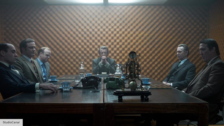 Best spy movies: Gary Oldman as George Smiley, Colin Firth as Bill Haydon, and the cast of Tinker Tailor Soldier Spy