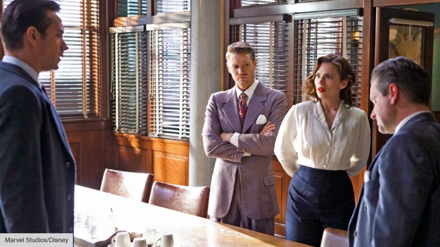 Hayley Atwell, James D'Arcy, Chad Michael Murray, and Shea Wigham in Marvel's Agent Carter