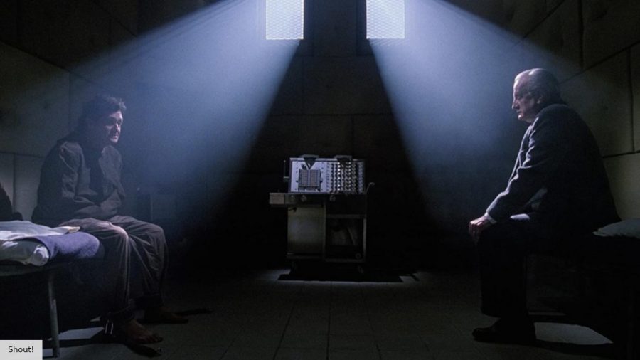 Jason Miller and George C Scott in The Exorcist 3