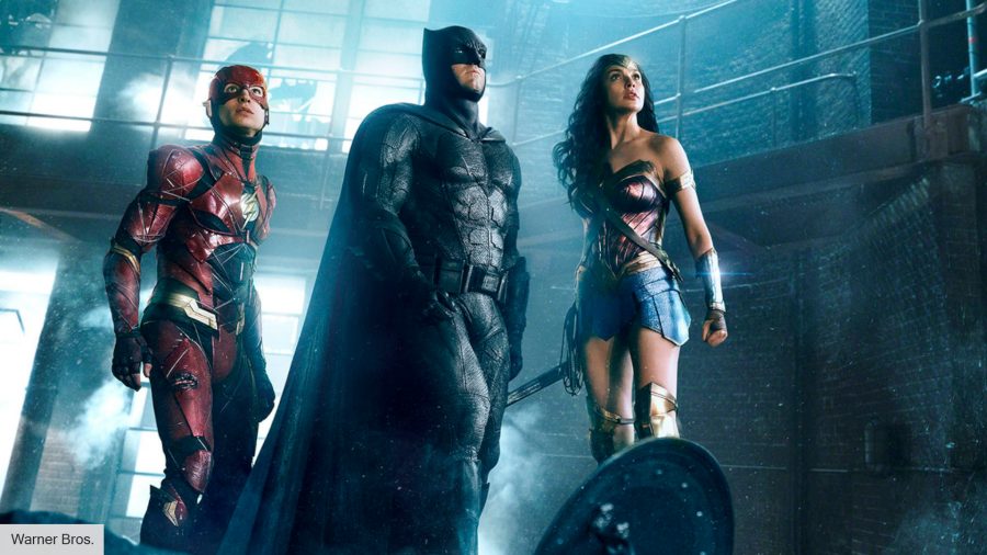 Batman movies in order: Ezra Miller, Ben Affleck, and Gal Gadot in Justice League