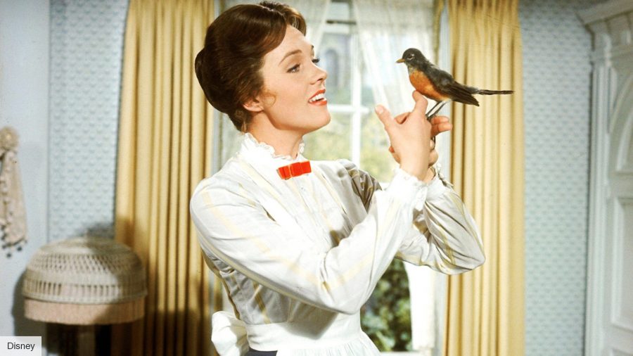 Mary Poppins Disney Feminist: Julie Andrews singing to a bird