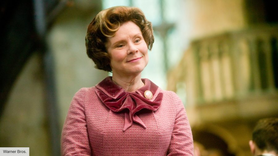 Harry Potter characters: Imelda Staunton as Umbridge in Harry Potter
