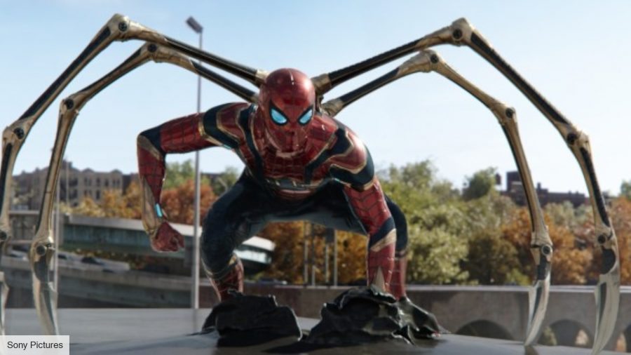 Spider-Man uses the Iron Spider suit