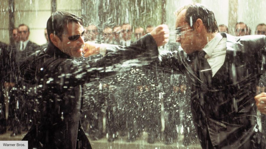 the Matrix order: Keanu Reeves as Neo and Hugo Weaving as Agent Smith in The Matrix Revolutions