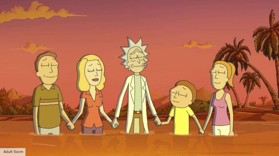 Rick and Morty season 6 release date: The smith family holding hands during a sunset 