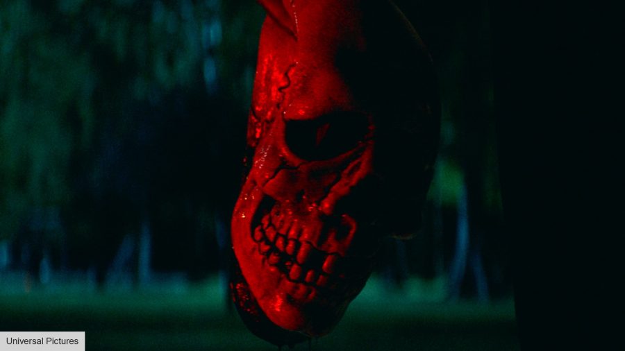 Halloween Ends release date: a red skull mask