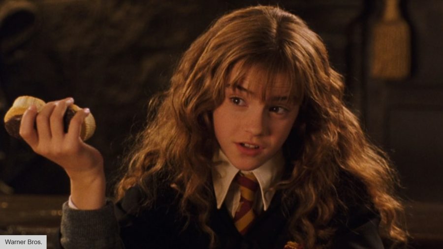 Hermione in her Hogwarts uniform 