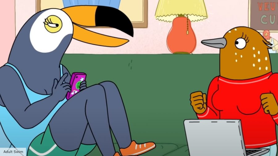 Tuca and Bertie season 3 release date: Tuca and Bertie on the couch talking 