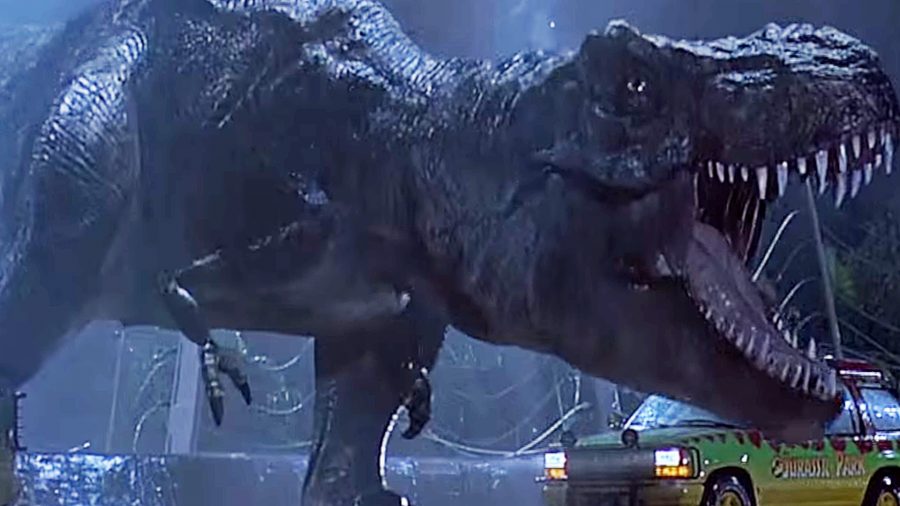 Jurassic Park is not a horror movie: T-rex with the Ford car 