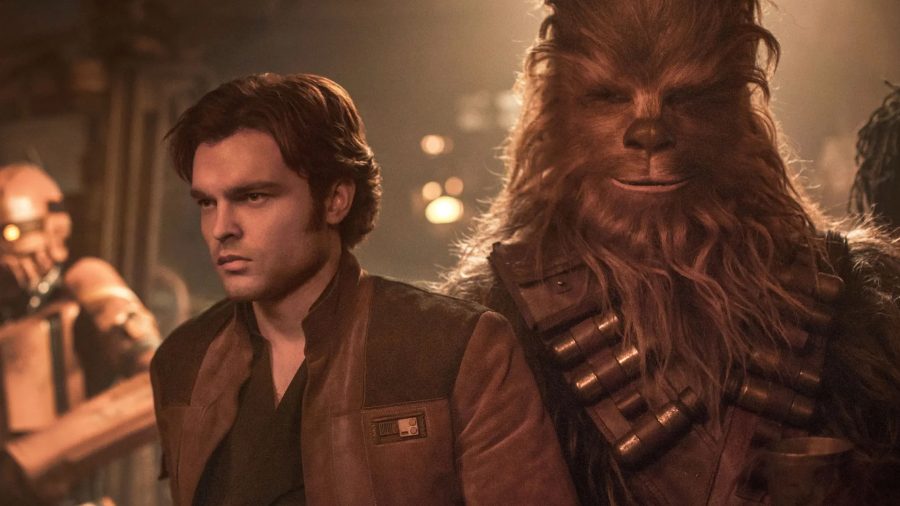 Alden Ehrenreich as Han Solo and Chewbacca
