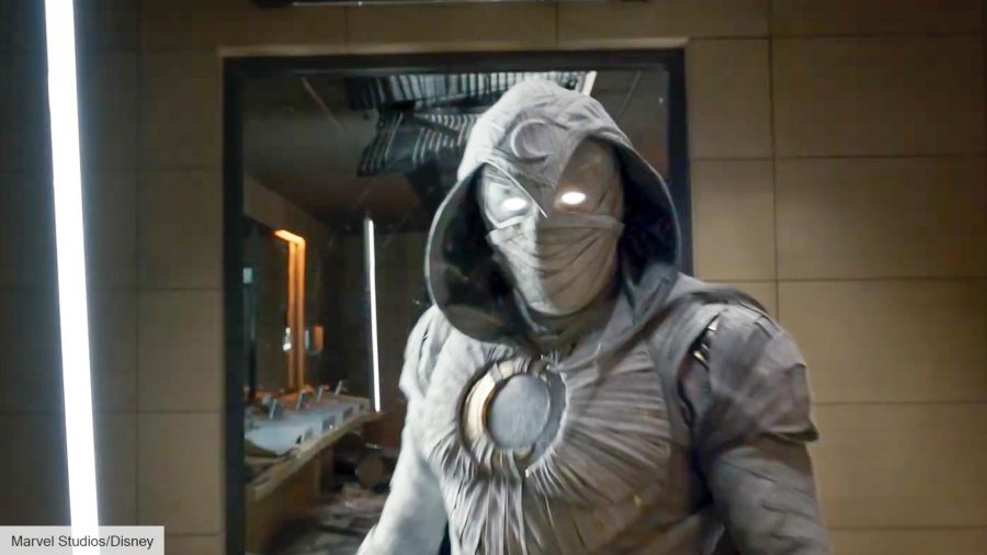 Moon Knight season 2 release date: Oscar Isaac as Moon Knight in the bathroom