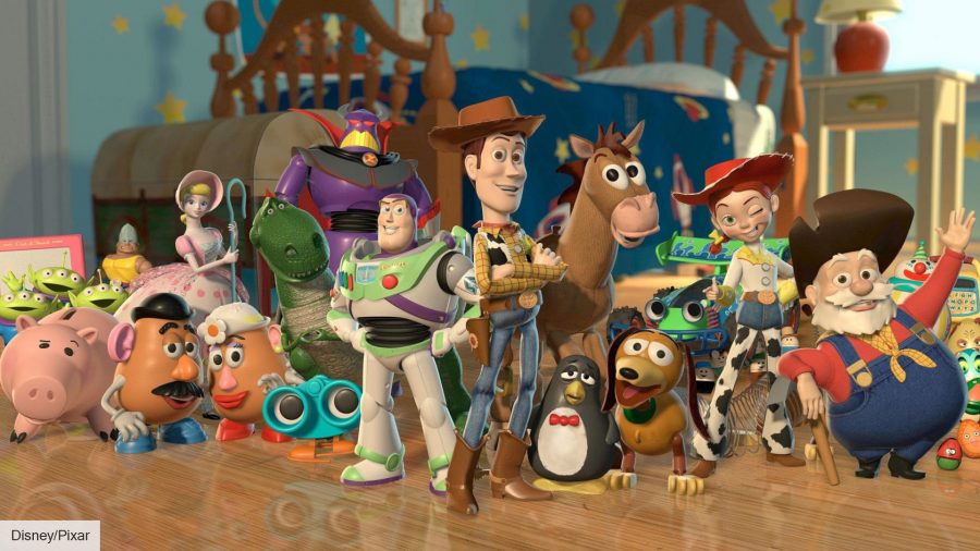 The best Toy Story characters: Hamm, Mr Potato Head, Bo Peep, Buzz, Woody, Rex, Bullseye, Jessie, Slinky, and Prospector Pete in Toy Story 2