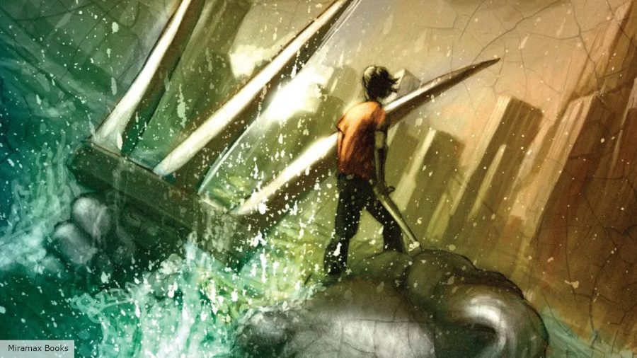 Percy Jackson TV series release date: the book cover for Percy Jackson and The Lightning Thief 