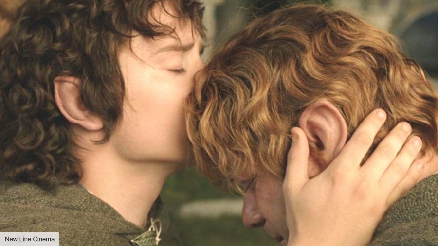 Amazon’s Rings of Power: Frodo kissing Sam's forehead 