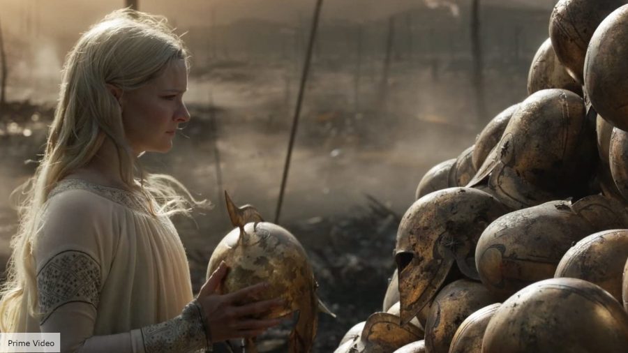 The Rings of Power episode 1 and 2 review: Galadriel next to helmets 
